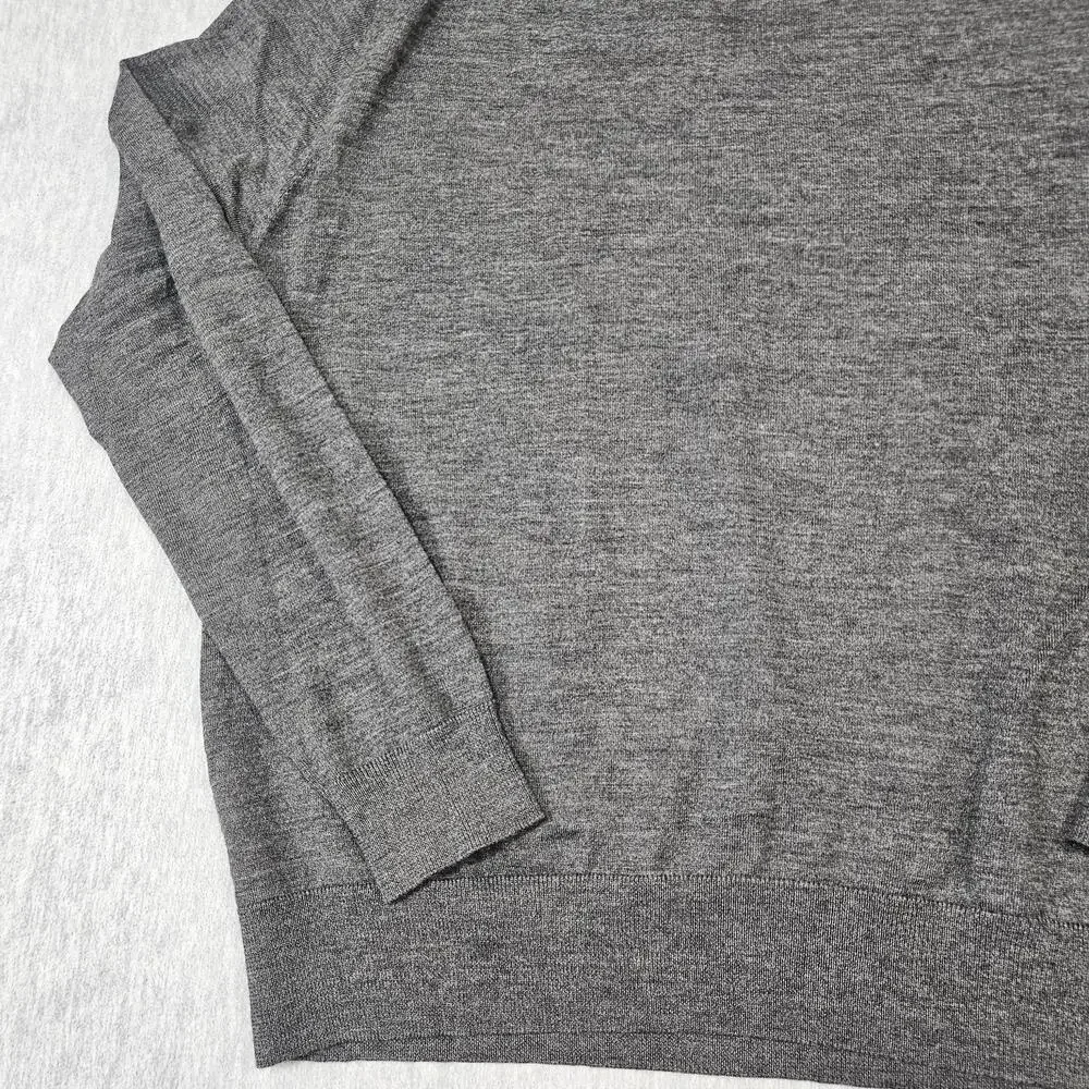 Polo Ralph Lauren Sweater Mens 2XL Gray Merino Wool V-Neck Embroidered Pony